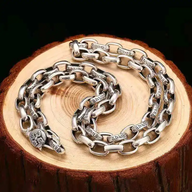 

Factory Price Silver Vintage Personalized Hip Hop Versatile Bold Trendy Mobius Bullwhip Chain Men's Necklace Gift