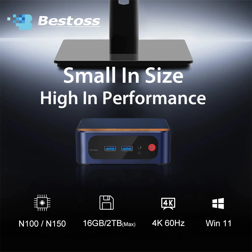 Bestoss N1 mini pc windows11 Intel N150 3.6GHz DDR5 16G 5600Mhz 512G/2T SSD 4K 60Hz Computer desktop pc gamer