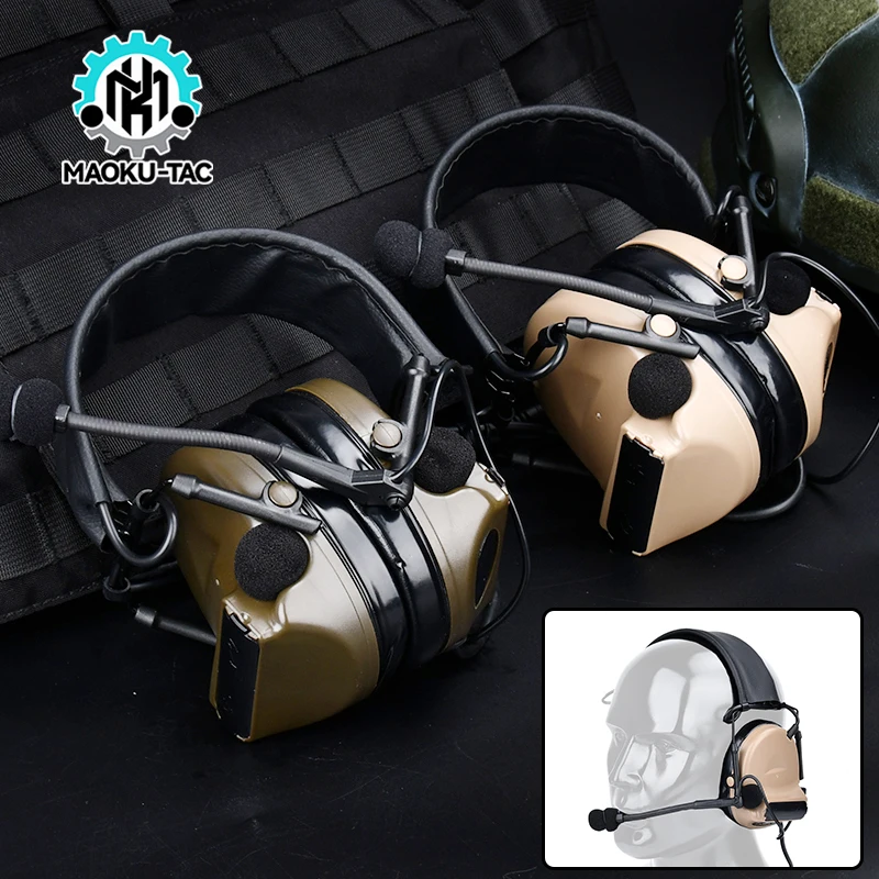 WADSN Tactical C2 COMTAC 2 Headset Communication Shooting Headwear Earphone Combat Practice Outdoor Hunting Hearing protection