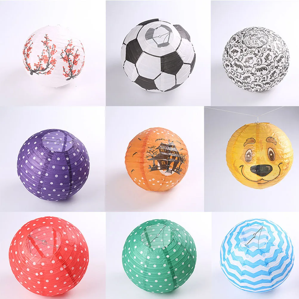 

2Pcs Special Football Pattern Paper Lanterns Safe for Children DIY Decor for Home School Parties Football Shape Paper Lanterns