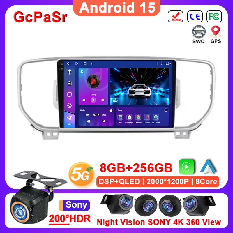 

Android 15 Car Dvd Auto Radio Stereo For KIA Sportage 4 2016 2017 2018 KX5 Car Radio Multimedia Player GPS Navigation Screen