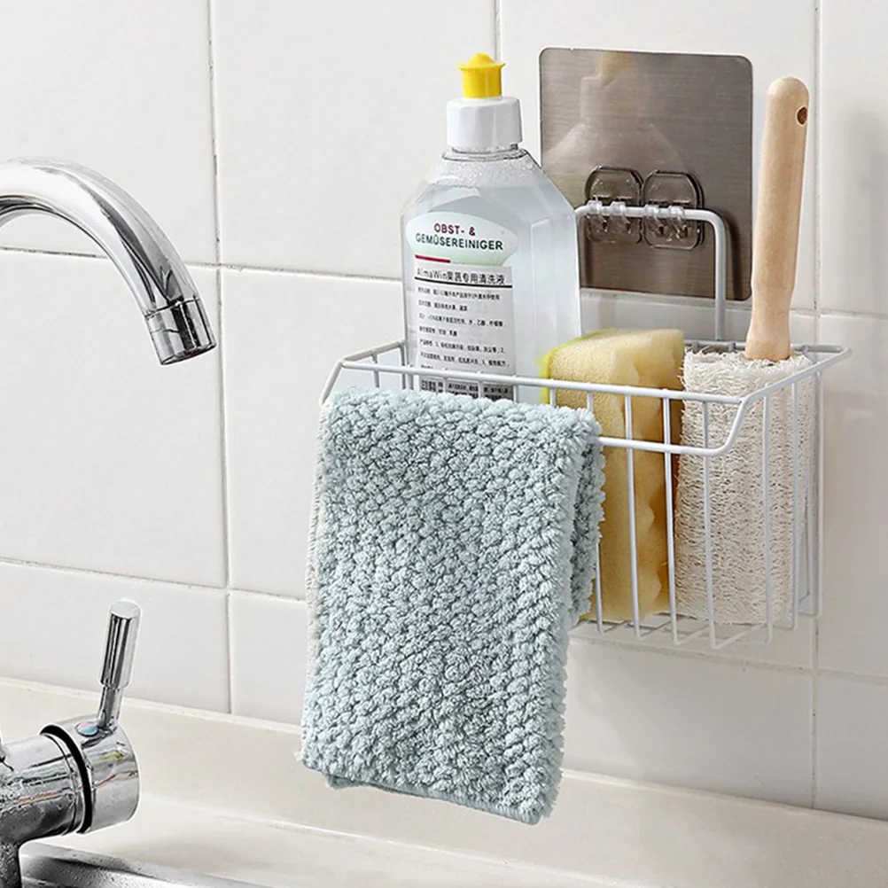 

Sponge Storage Rack Kitchen Drain Mounted Baskets Dish Drying Organizer Iron Wire Holder for Sink Bathroom Office Use