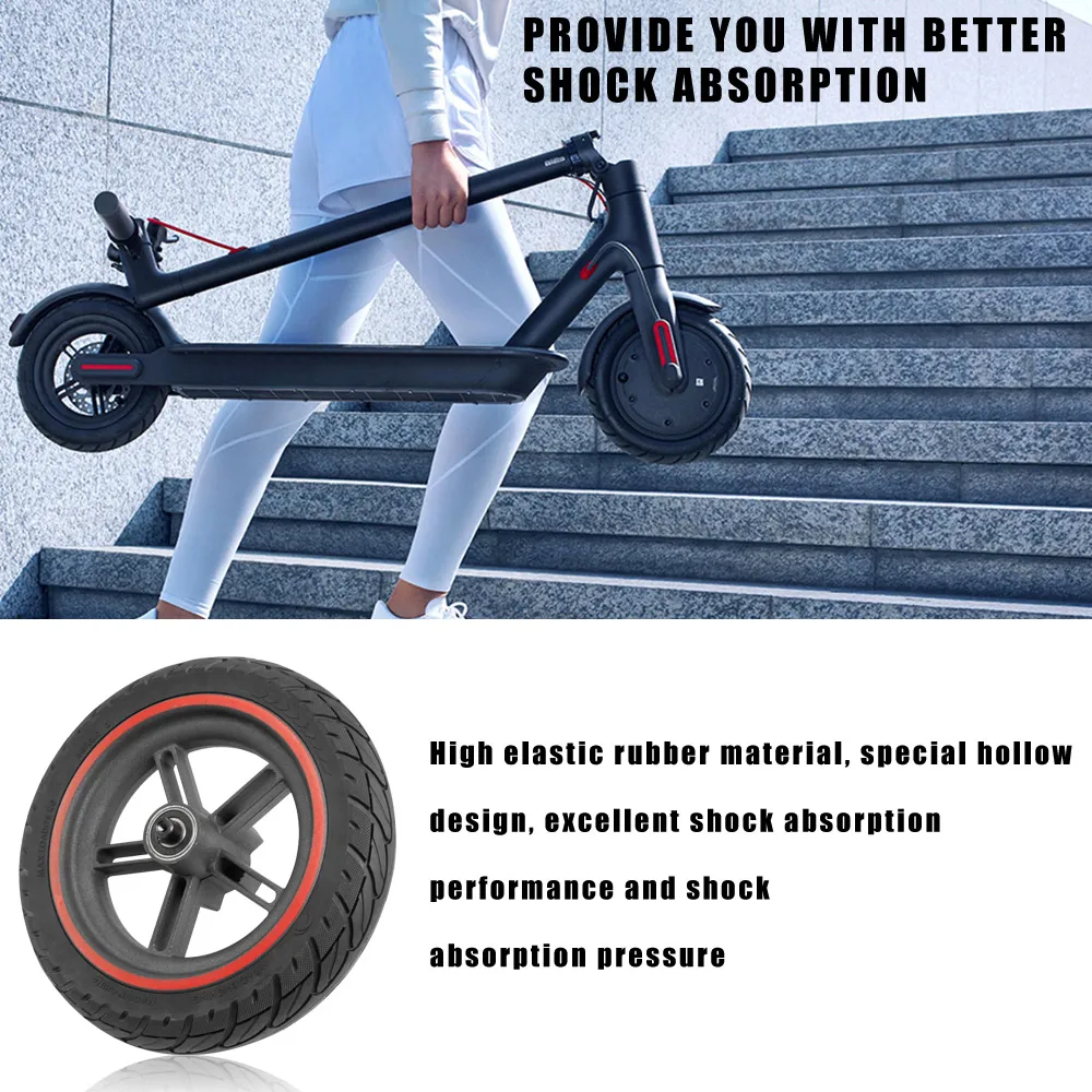 8.5 Inch Wheel Hub Solid Rear Tire Set For Xiaomi M365 Electric Scooter Explosion-Proof 8.5x2.0 Nonpneumatic Damping Wheel Parts