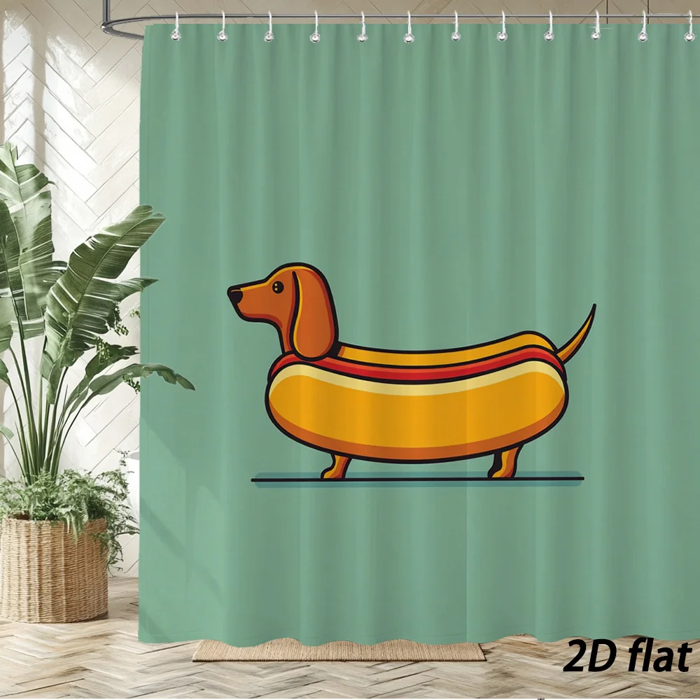 Cute Dog In Pool Float Shower Curtain - Fun Pet Lover Bathroom Decor for Kids and Adults