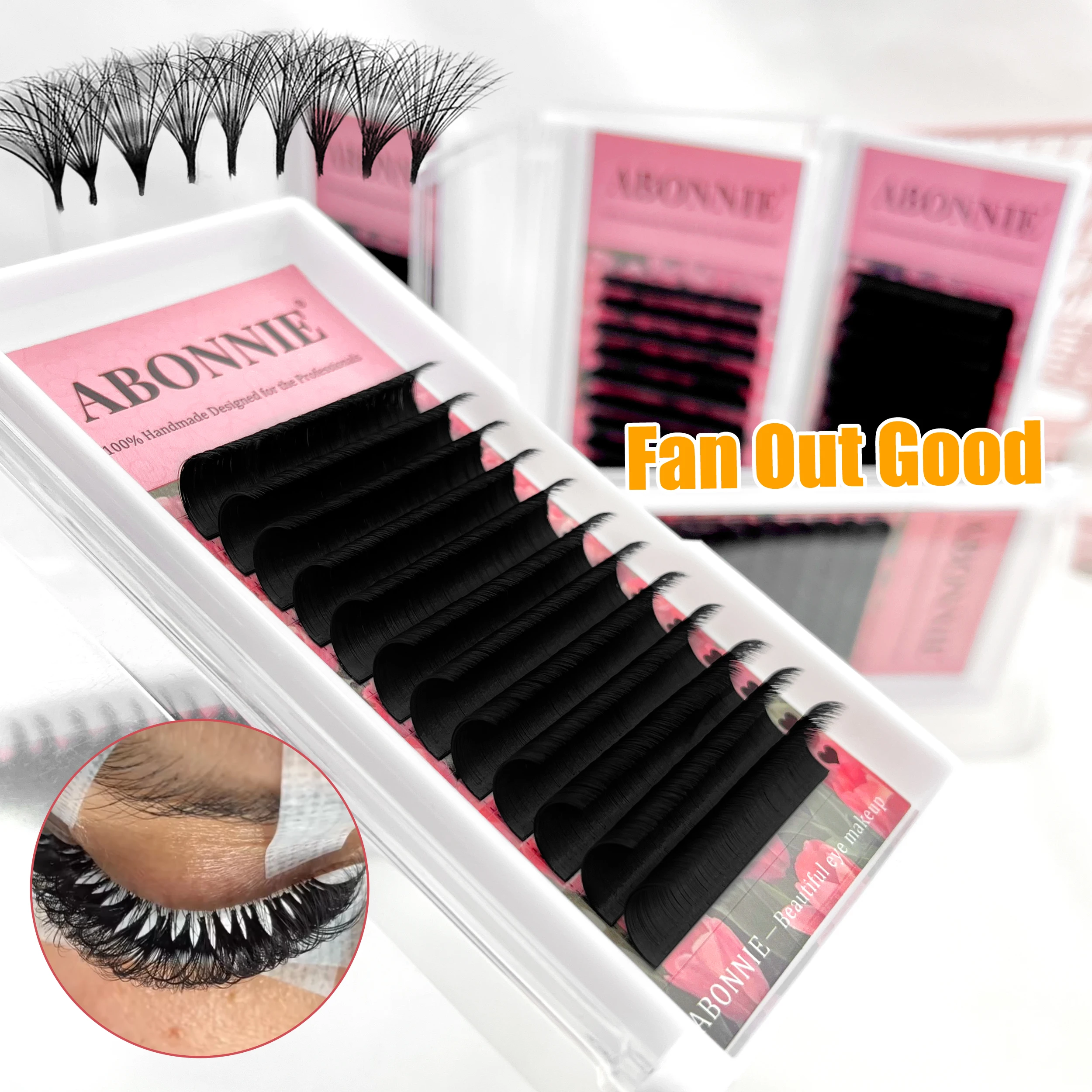 

ABONNIE Velvet Cashmere Matte Easy Fan Lashes Fast Bloom Eyelash Extensions Self-Making Mega Volume Fans