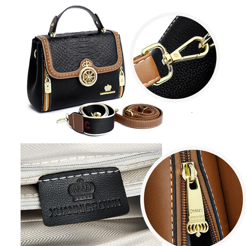 High Quality Soft Leather Purse Fashion Women Shoulder Messenger Bag Multi-pocket Wear-resistant Bag Luxury Ladies Handbag Sac