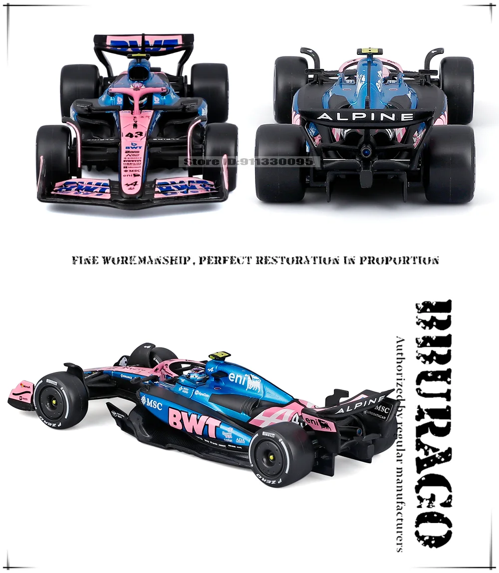 Bburago 1:43 2025 F1 BWT Alpine Formel-1-Team # 10 Pierre Gasly # 43 Franco Colapinto Legierungsauto Druckguss-Modell Spielzeug Sammlerstück – Detail 11
