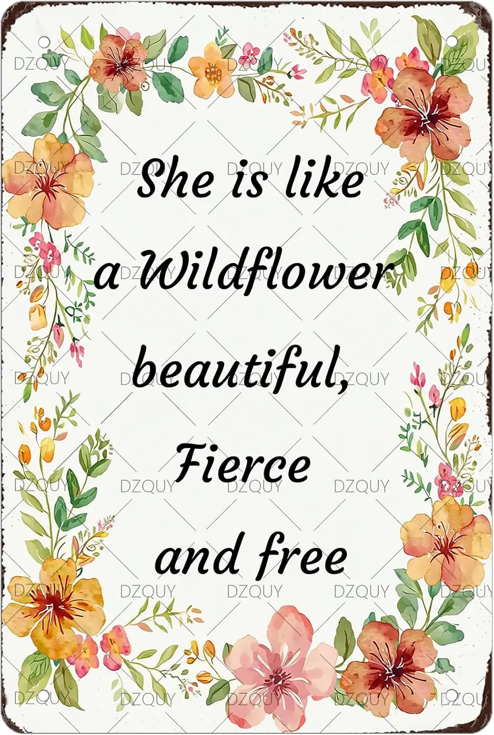 Garden Metal Tin Sign She is Like A Wildflower Beautiful Fierce And Free Garden Courtyard Greenhouse Home Wall Decor Gardening G