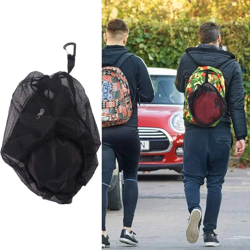 

Clip on Ball Mesh Bag Drawstring Ball Holder Basketball Storage Bag Handbag Oxford Cloth Single Ball Bag for Backpack