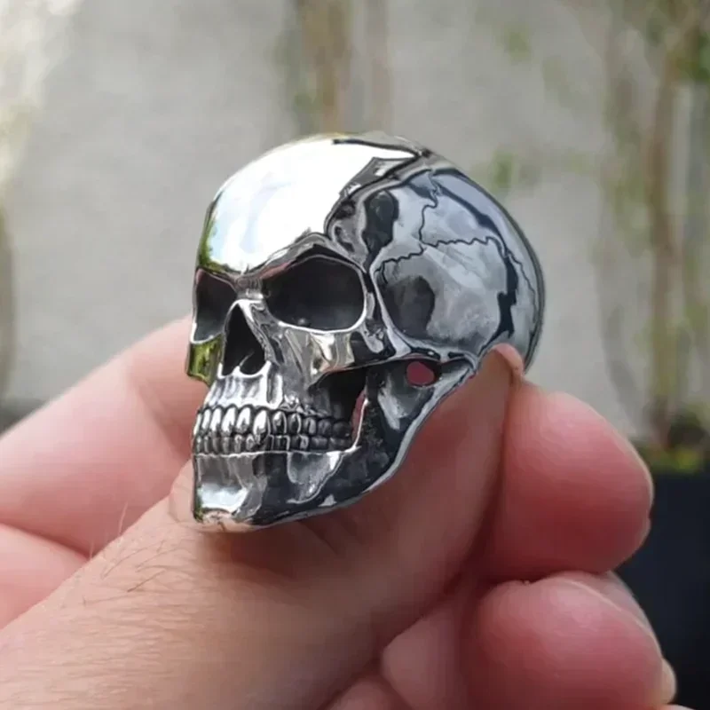 2024 new Hip-Hop Men\'s Biker Rings Ghost Head Skull Rings for men Gothic Punk Metal Rock Biker Jewelry Accessories Wholesale