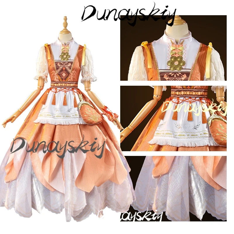 Game Infinity Nikki Cosplay Lolita Orange Dress Nikki Hometown Breeze Cosplay Costume Wig Girls Gown Party Prop Customized Item