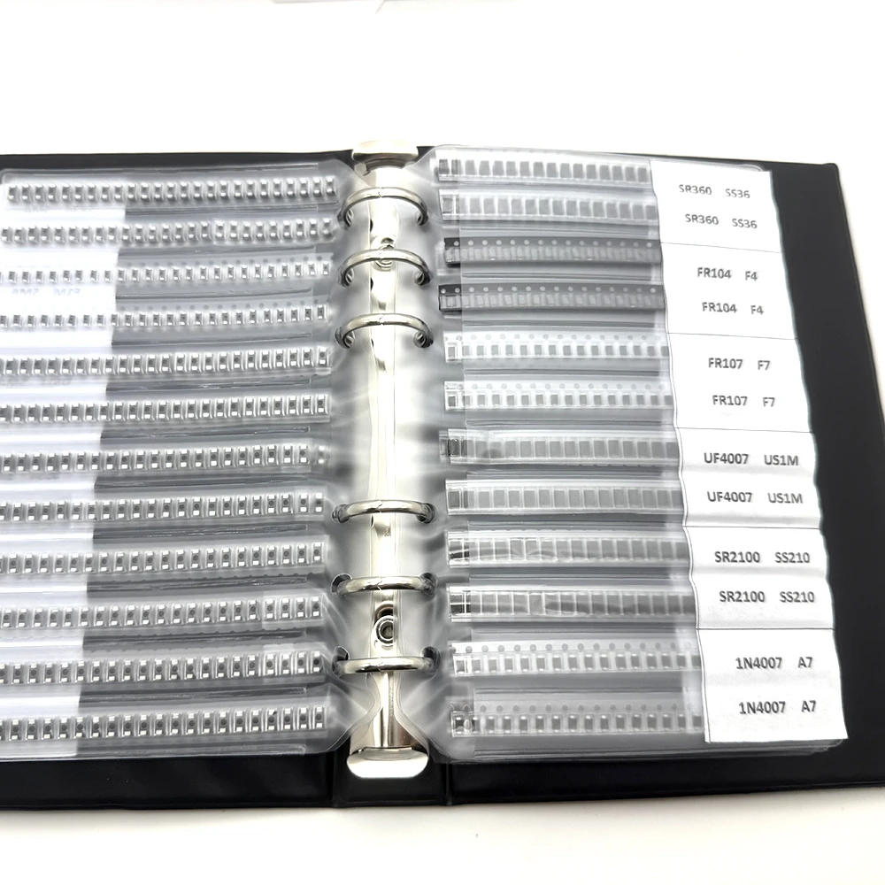 Schottky Rectifier Diode Sample Book SMD SMA Assortment Kit 33 Values M1 M4 M7 SS12 SS14 SS16 SS24 SS34 SS36 SS110 SS210 Diodes
