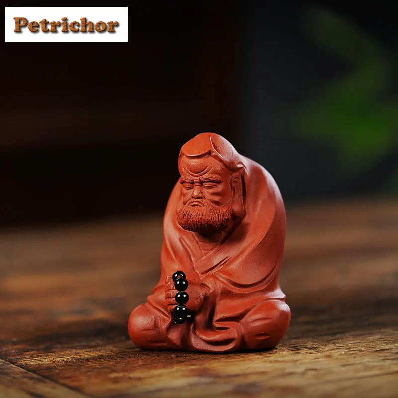 

Yixing Purple Clay Bodhidharma Tea Pet Creative Fish Tank Landscaping Tea Figurine Play Toys Tea Statue Ornaments Collection