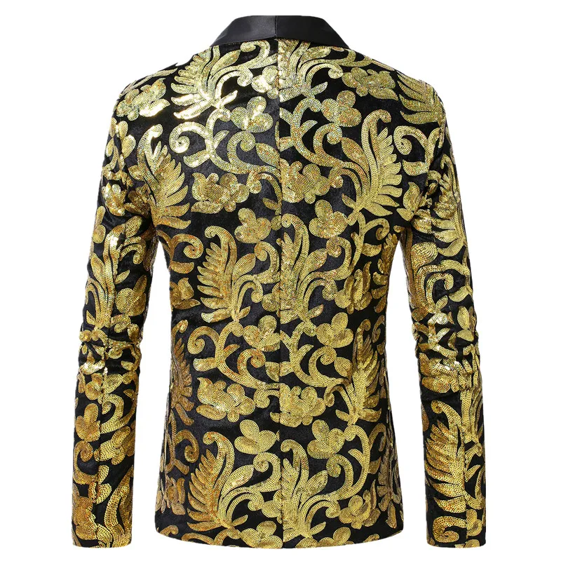 2026 Men's Gold Sequin Suit Two-Piece, Red Tuxedo Jacket with Same Color Trousers,Suitable for Wedding/Party/Stage Performance.