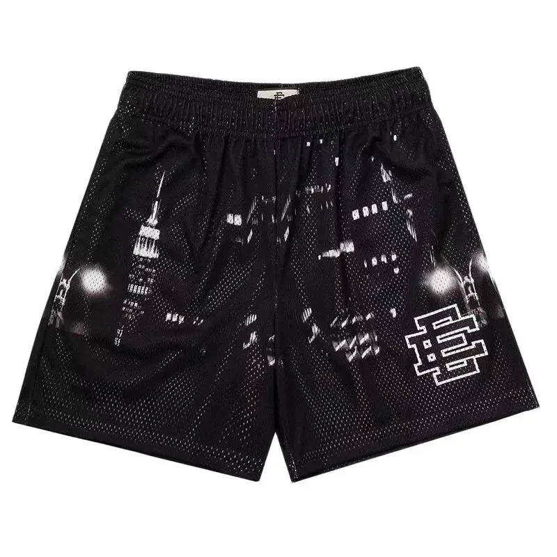 EE Basic Short NEW YORK CITY SKYLINE men\'s casual shorts fitness sports pants summer gym workout mesh shorts men shorts