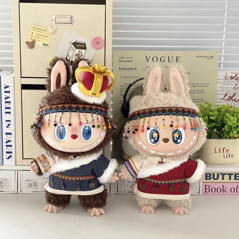 

Только одежда для 15/17 см, одежда Labubu, аксессуары, одежда Idol, крутой комплект, комплект тибетской одежды в этническом стиле, подходит 38 см