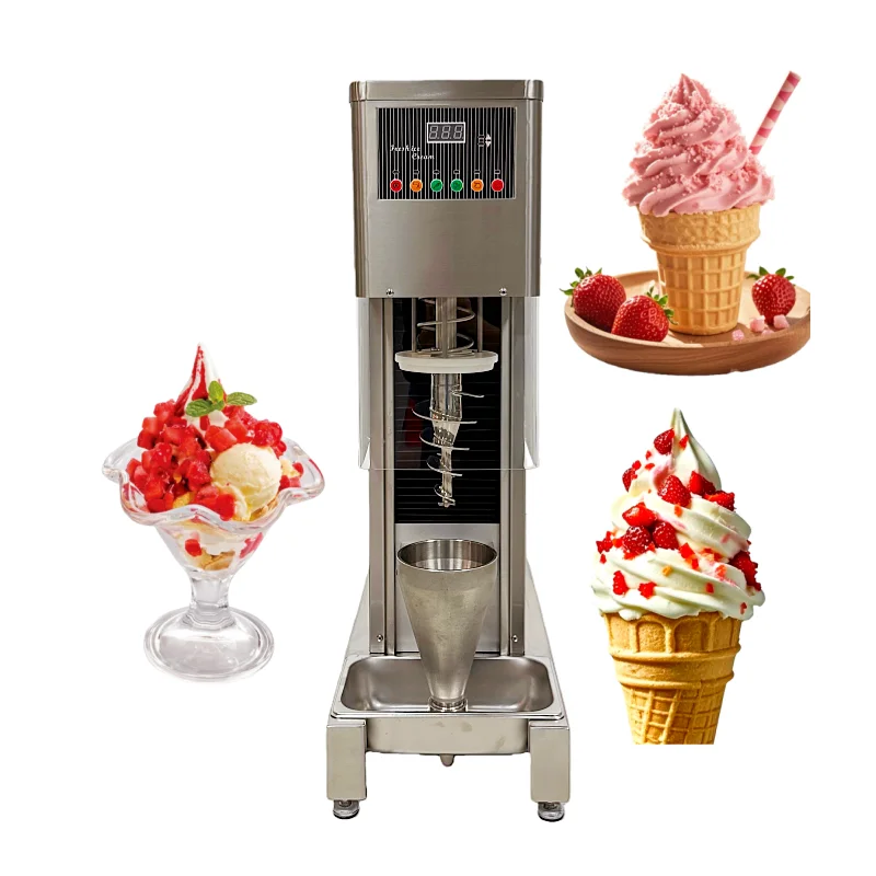 New Automatic Ice Cream Mixer Blender Swirl Fresh Fruit Frozen Ice Cream Mixing Machine