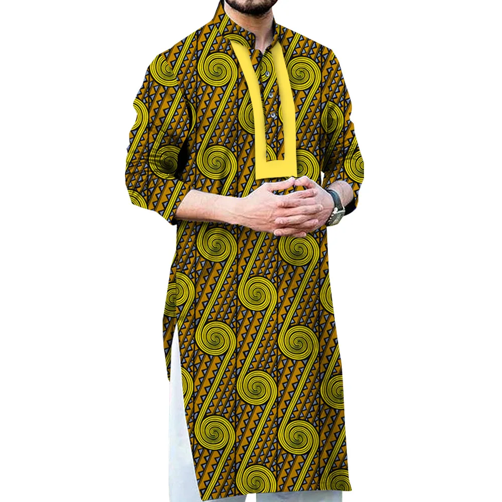 

African Traditional Wear Formal Dashiki Outfit Shirt Pants Robe African Men Agbada Muslim Men Jubba Thobe Long Sleeve Breathable