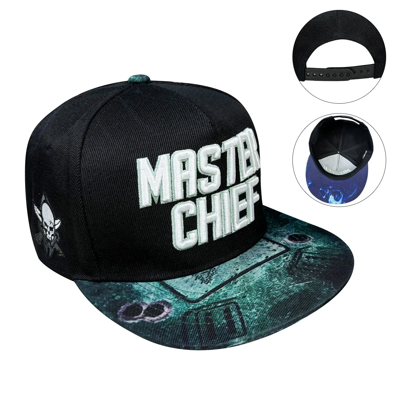 Baseballkappe mit Totenkopf-Stickerei und Buchstabendruck, Unisex, trendige Papa-Mütze im Hip-Hop-Stil, verstellbarer Freizeitstil, Sonnenschutz, geeignet für Street-Style-Outfits und