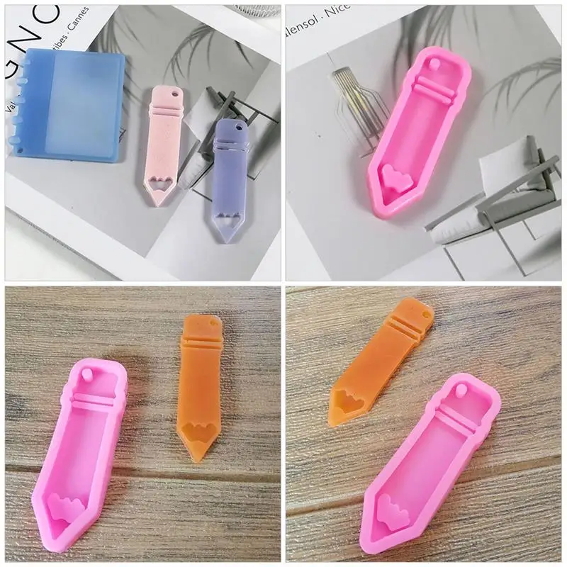 Pencil Casting Mold Molds Resin Mold Silicone Epoxy Pen Diy Key Earring Casting Charm Pendant Jewellery Making Chocolate