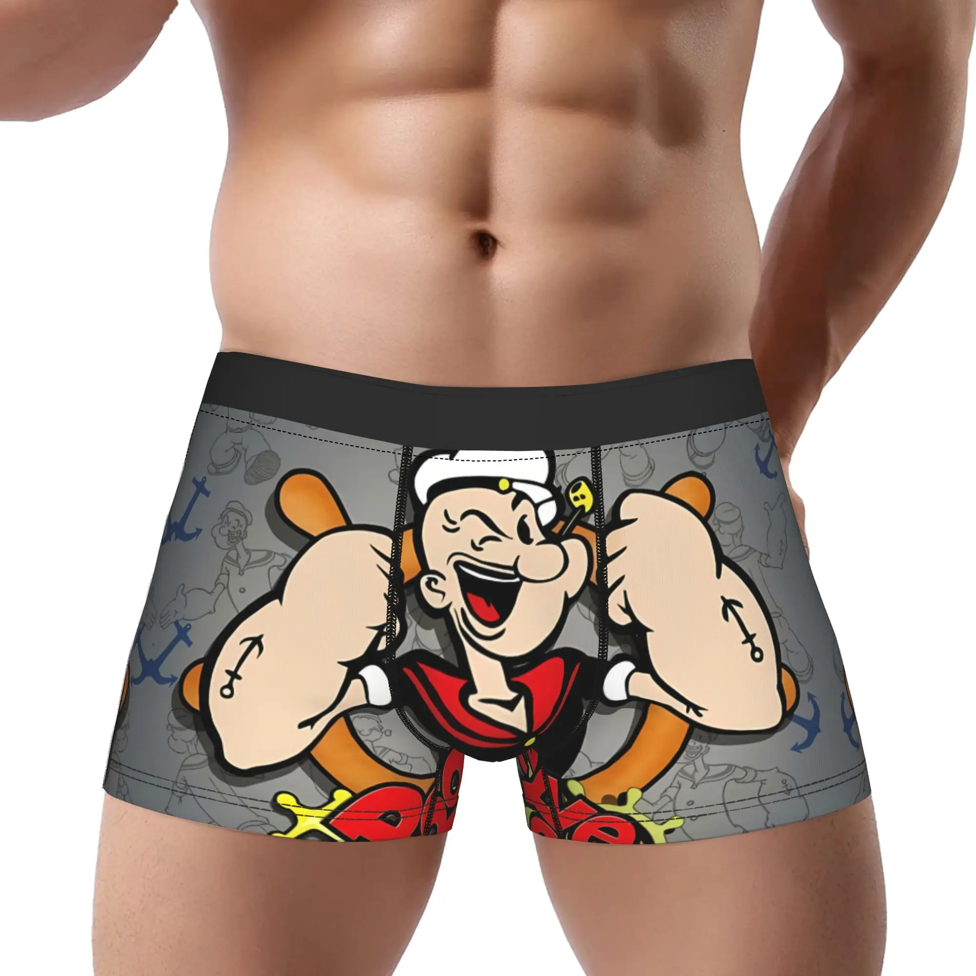 

Мужские трусы-боксеры из полиэстера с принтом Popeye Anime
