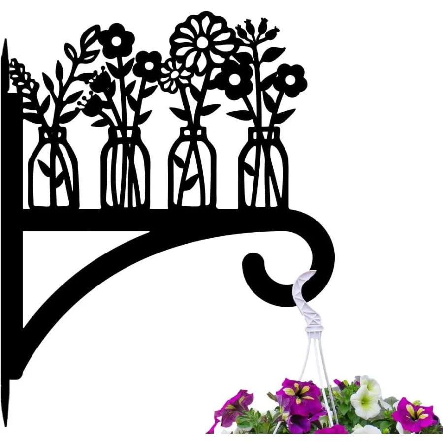 

Iron Plant Hangers Hooks for Outdoor Indoor Hanging Plants Flower Fern Pots Lantern Bird Feeder12x15 Weather Resistant Metal Wa