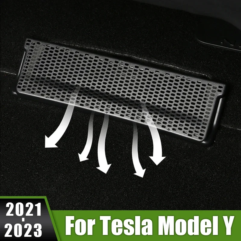 

For Tesla Model Y 2021 2022 2023 Car Rear Seat Air Conditioning Vent Outlet Frame Cover Anti-Blocking Dustproof Protector Case