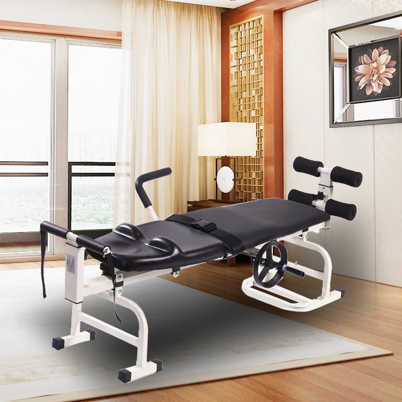 Household lumbar traction bed, lumbar disc herniation traction device, treatment device, fully automatic cervical spine