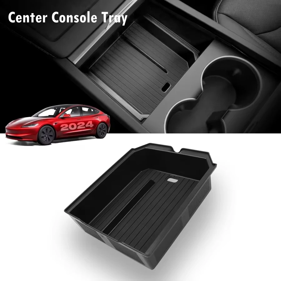 For Tesla Model Y Juniper 2025 & Model 3 Highland 2024 2025 ABS Center Console Organizer Tray Armrest Storage Box Accessories image 3