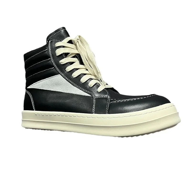 Owen Seak Men High Top Shoes Casual Platform Sneakers Leather Fur Luxury Trainers Lace Up Winter Designer Black Boots