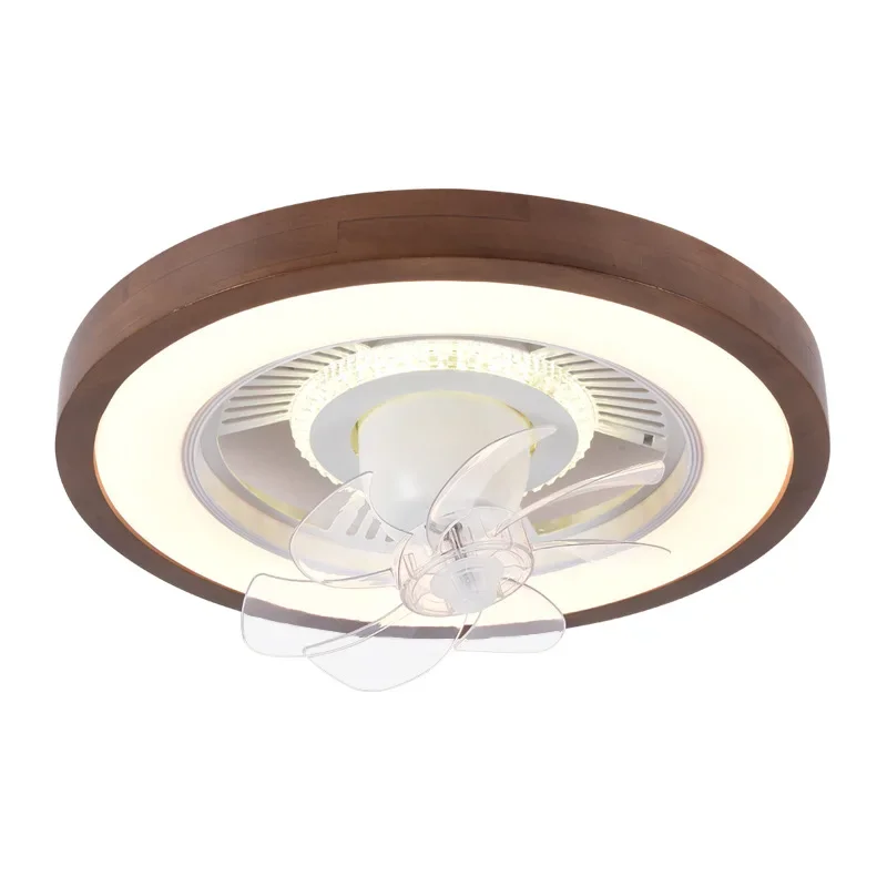 Nordic solid wood bedroom intelligent shaking fan light, living room dining room household Japanese ultra-thin ceiling light