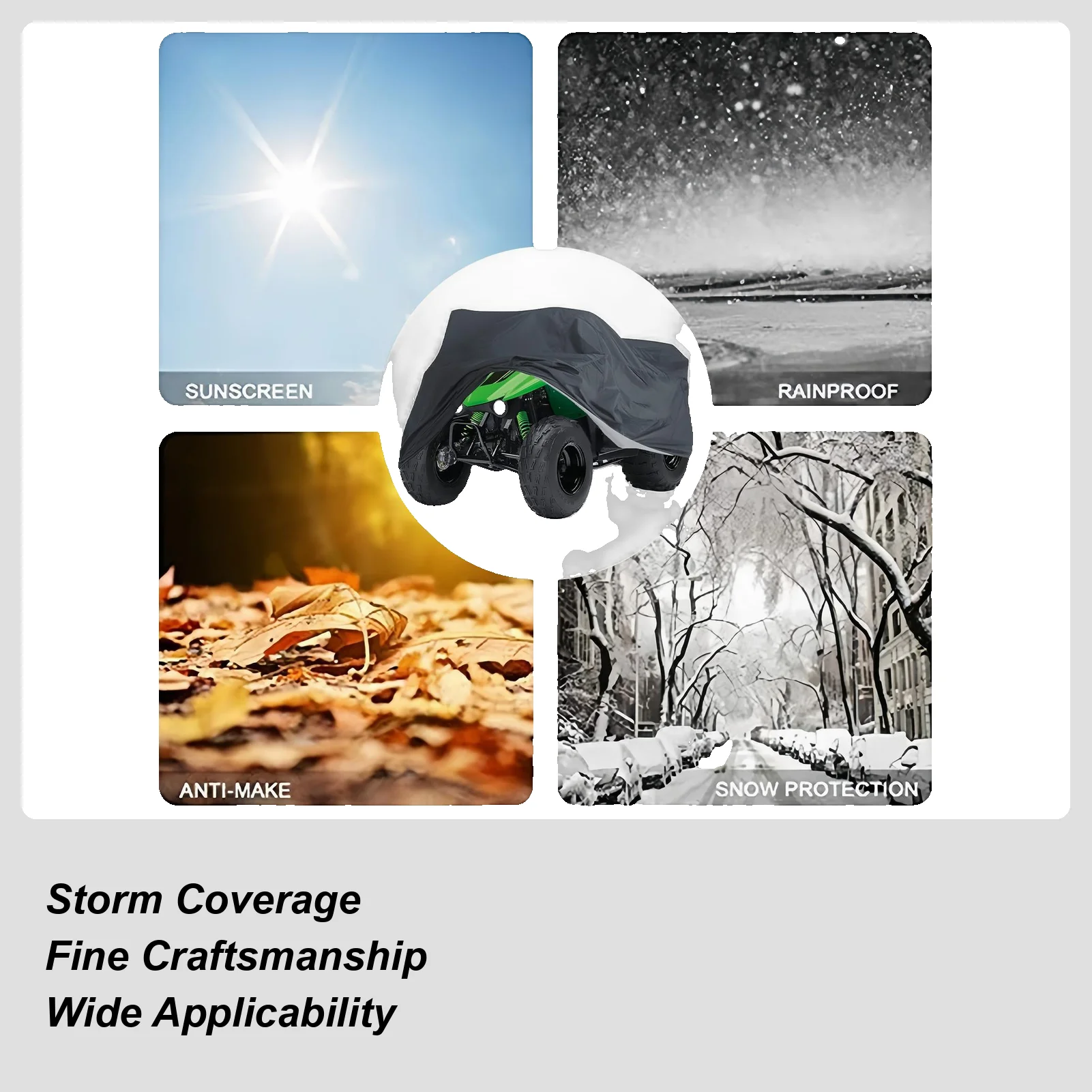 

ATV Cover Waterproof Outdoor 210D Dustproof Windproof Protector Waterproof Tractor Cover For Beach Storage Garage Driveway Trail