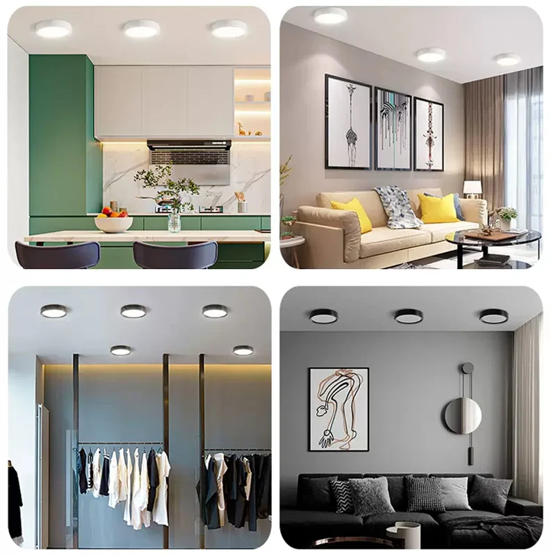 Lámpara de techo con luces Led empotradas, foco de luz led para sala de estar, montado en superficie, accesorio de iluminación para decoración