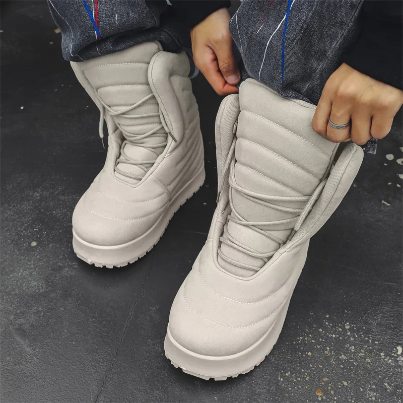 Platform Boots 2024 Autumn and Winter New Fashion Niche Bread Shoes Trend Men's Shoes Invisible Increase Outdoor Casual Shoes