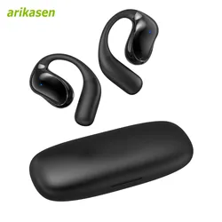 Open Ear Headphones Bluetooth 5.3 Open Earbuds TWS with Earhooks Built-in Mic 30HRS Playtime with Digital Display for Workouts