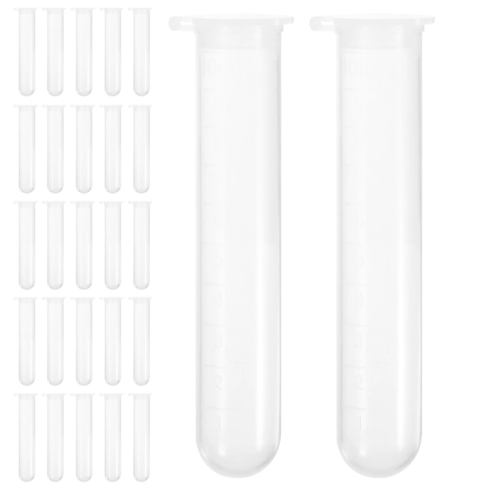 

50Pcs Clear Sample Vials Plastic Test Tubes Leakproof Caps Small Storage Bottles Reusable Mini Vials for Liquid and Powder