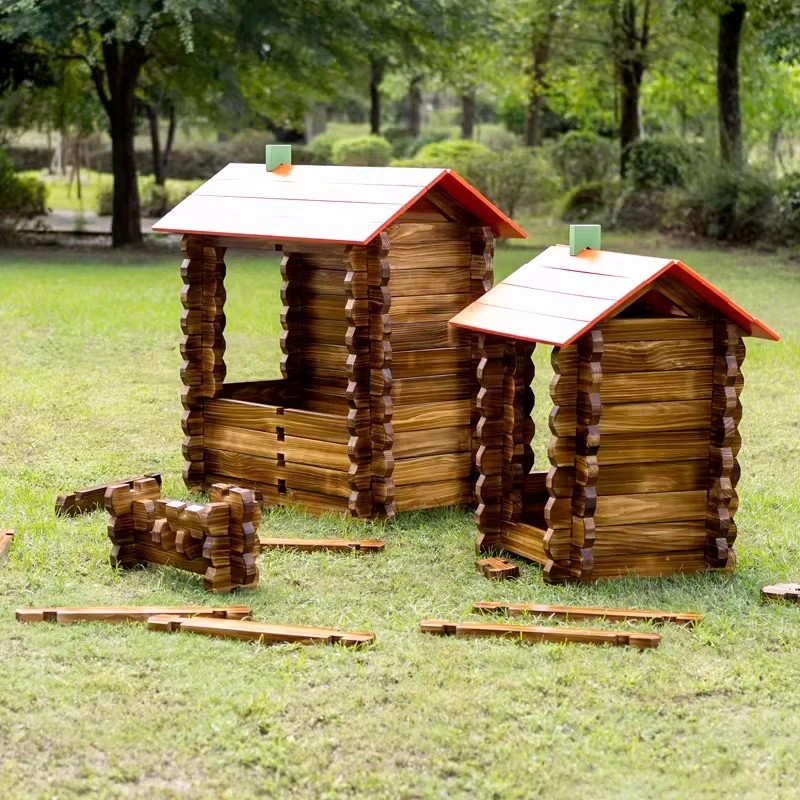 

Large outdoor carbonization construction craftsman building block game building house