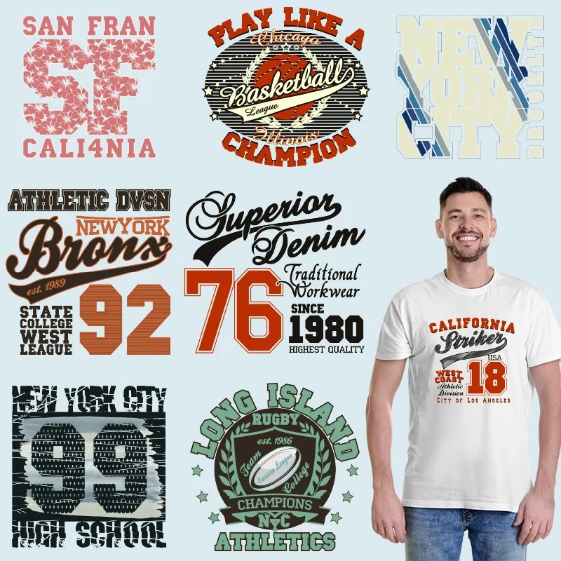 

Fashion Words Numbers letters Stickers on Clothes Iron on patches DIY Appliques Manualidades diy craft Heat Transfer printing