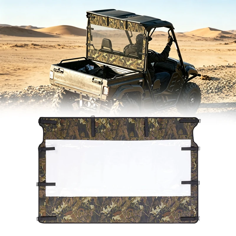 UTV Soft Rear Windshield Clear PVC Rear Window Dustproof Back Wind Screen For Yamaha Rhino 450/660/700 Massimo Polaris