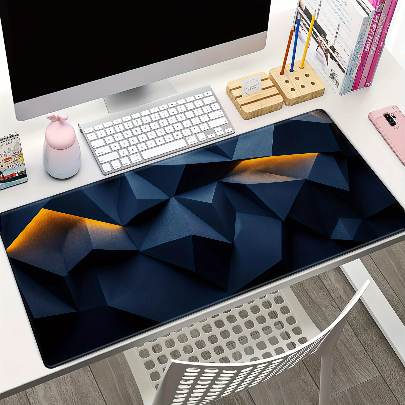 

Large Mouse Pad 900x400MM 3D Geometric Desk Mat Computer pad for PC Gaming accessories Office Home work carpet Non-Slip Rubber