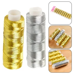 200 Yarns Gold Silver Thread Bright Light Handmade DIY Patchwork Household Sewing Machine Sewing Thread Needlework Accessories
