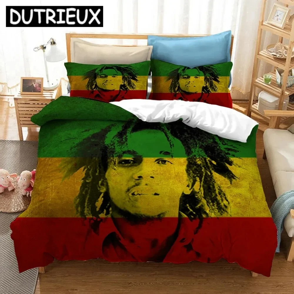 

Bob Marley 3D Printed Bedding Set Duvet Covers Pillowcases Comforter Bedding Set Bedclothes Bed Linen(NO sheet)