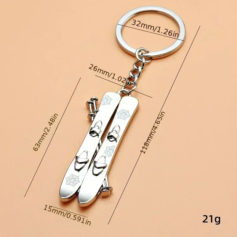 Winter Sports Competition Creative Sleigh Pendant Ski Sports Gifts Men Keychain Winter Snowboard Car KeyRings  Souvenir