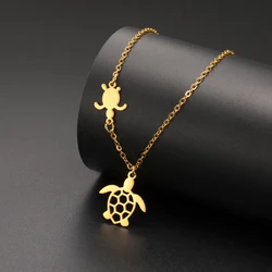 Cazador Stainless Steel Turtle Pendant Necklace for Women Girls Gold Color Animal Choker Jewelry Birthday Gifts Wholesale 2026