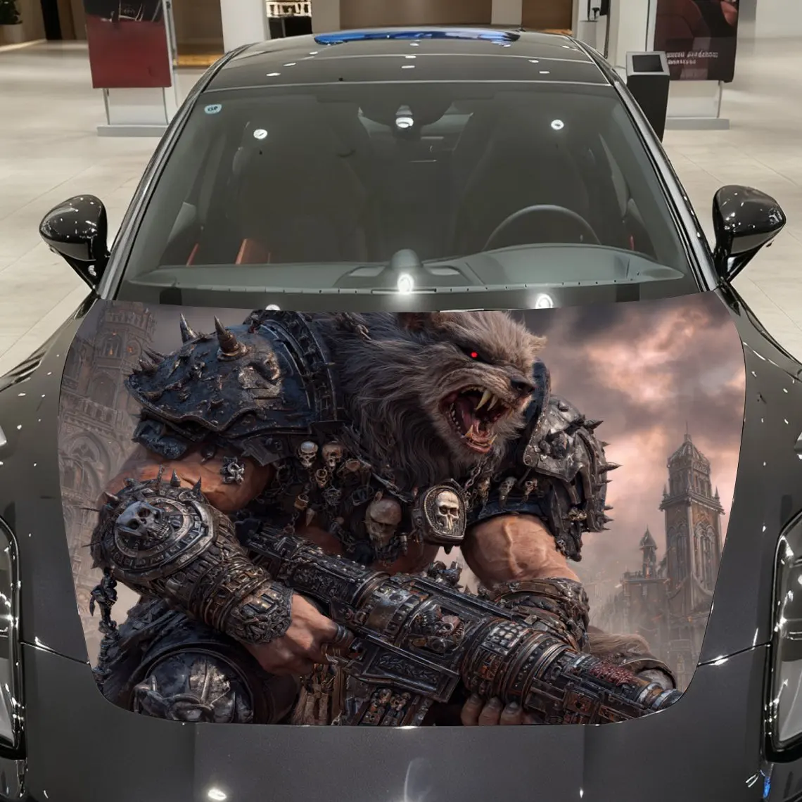 

Werewolf Gunner Car Hood Vinyl Wrap - Waterproof Self-Adhesive Decal, Fit For Most Cars, Durable Surface Protection, Auto Access