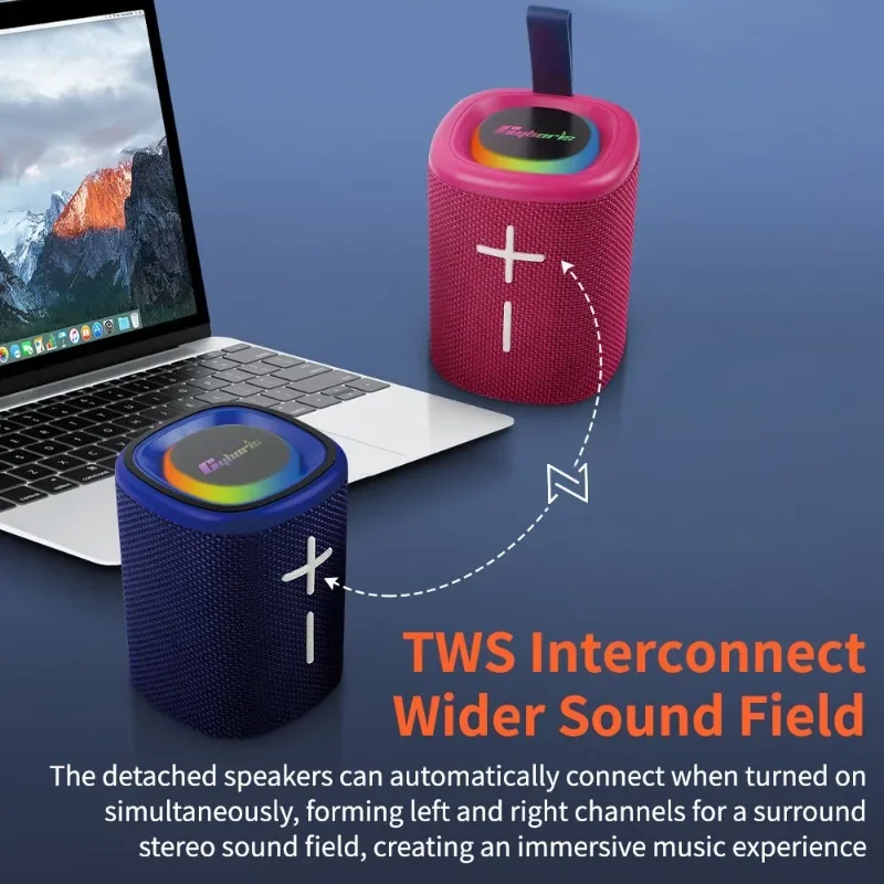 Kabelloser Bluetooth-Lautsprecher, umwerfender geteilter Subwoofer, kabelloses Bluetooth-Audio, RGB, kabelloser 2-in-1-Magnetlautsprecher für den Außenbereich