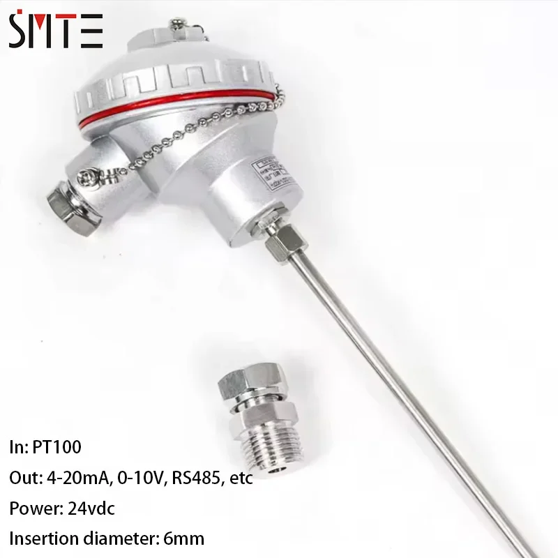 PT100 J K-type Temperature Transmitter Armored thermocouple M20X1.5 thermal resistance TC RTD Sensor 4-20ma 0-5V RS485With Shiel