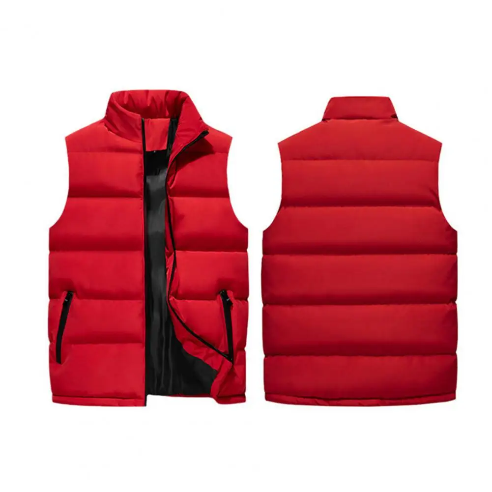

White Vest Jacket Men Slim Fit Stand Collar Sleeveless Puffer Jackets Spring Autumn Casual Waistcoat Men Warm Coat 2023 Trends