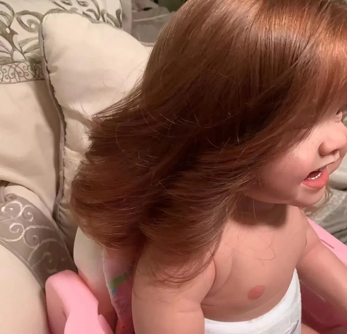 Customized Limited Supply 28inch Reborn Baby Mila With Hand-Rooted  Curly Brown Hair DIY Part Painted Kits Christmas Gift