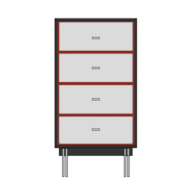 

Bauhaus mirror side cabinet floor-to-ceiling stainless steel multi-layer drawer chest living room storage multi-function